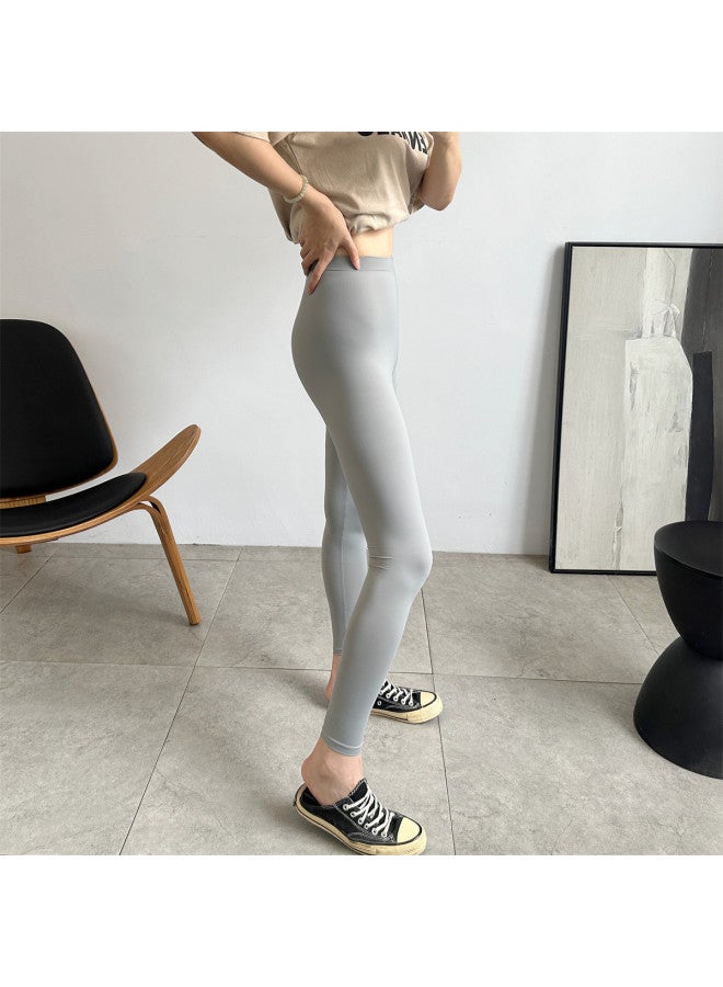 Top melon Summer Thin Ice Silk Leggings For Women, High-Waist Slimming Wearable Riding Sports Pants, No-Slip Yoga Cool Pants - Image 4
