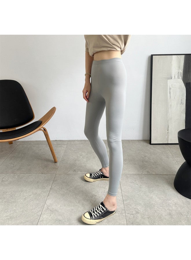 Top melon Summer Thin Ice Silk Leggings For Women, High-Waist Slimming Wearable Riding Sports Pants, No-Slip Yoga Cool Pants - Image 2
