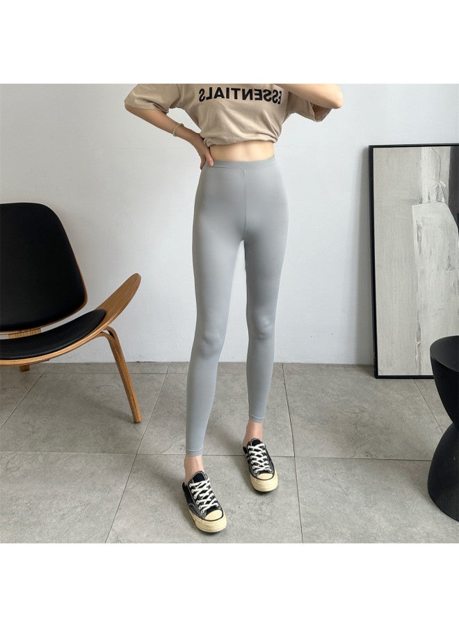 Top melon Summer Thin Ice Silk Leggings For Women, High-Waist Slimming Wearable Riding Sports Pants, No-Slip Yoga Cool Pants - Image 3