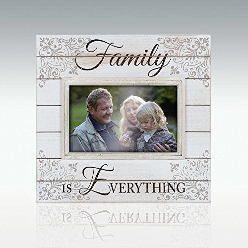 Malden International Designs Sun Washed Words Family Distressed Cream Picture Frame, 4x6, Cream - Image 1