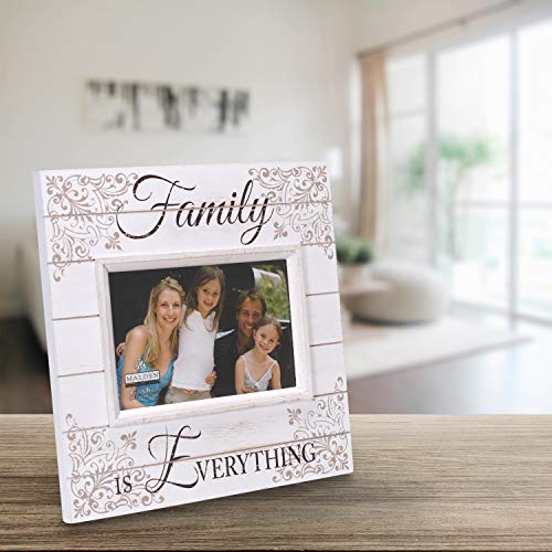 Malden International Designs Sun Washed Words Family Distressed Cream Picture Frame, 4x6, Cream - Image 2