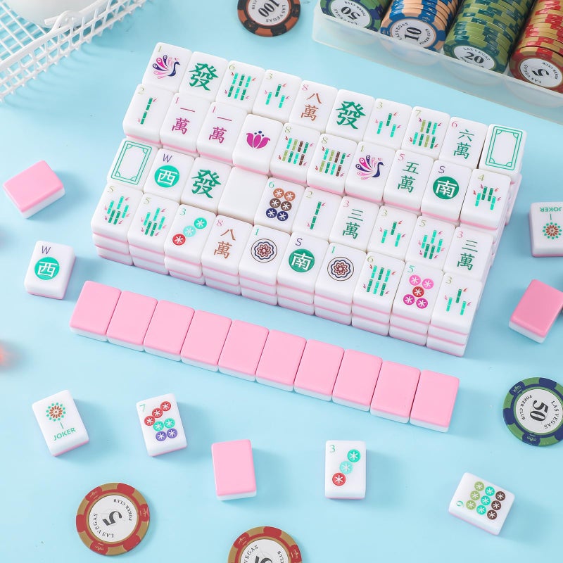 Arrowbash American Mahjong Set Only with 160 Mahjong Tiles 1.2-inch American Mah Jong Set Hand Carved Pattern for Adult Social Party, Mah Jong Lovers Gift - Image 4