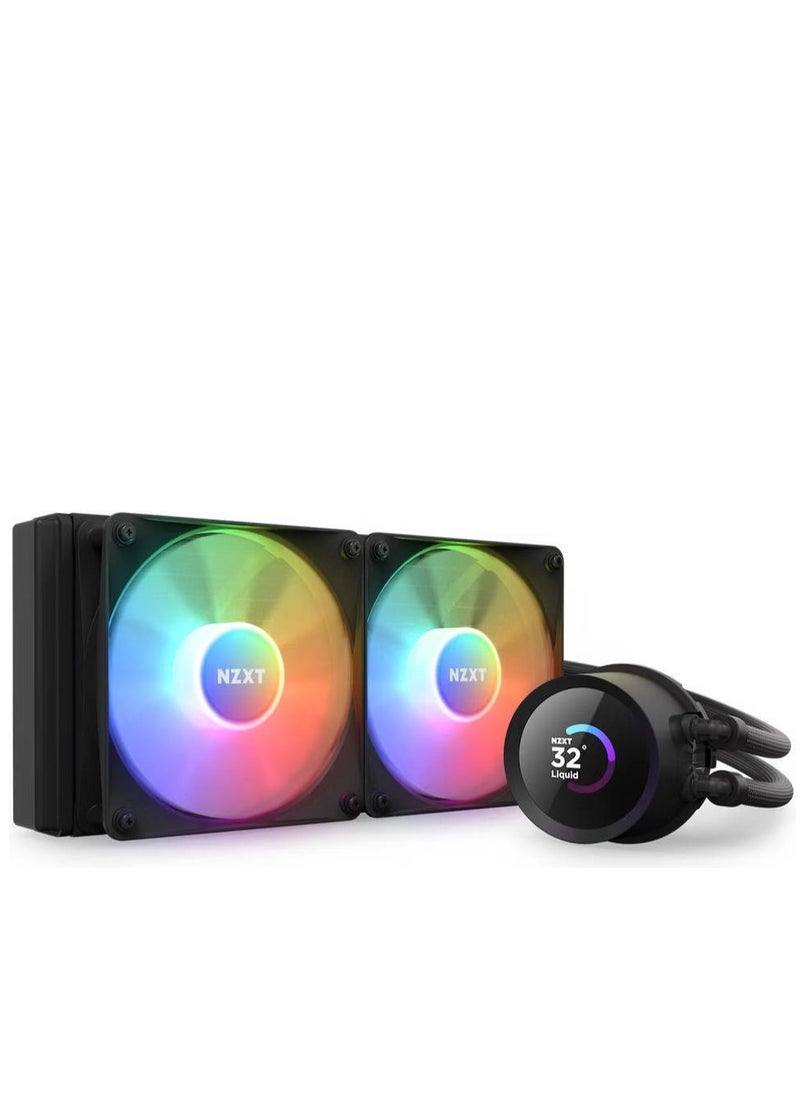 مبرد سائل NZXT Kraken 240 RGB AIO مع شاشة LCD ومراوح RGB، مبرد 240 مم، كتلة مياه نحاسية، مروحتان F120 RGB مقاس 120 مم، سرعة المروحة 500-1800 دورة في الدقيقة، تدفق هواء 21.67-78.02 CFM، أسود | RL-KR240-B1 - pzsku/ZCE632C6DC378DD5A3C89Z/45/_/1717313099/1867e88a-277d-4a66-aa90-0cbf0b9005e8