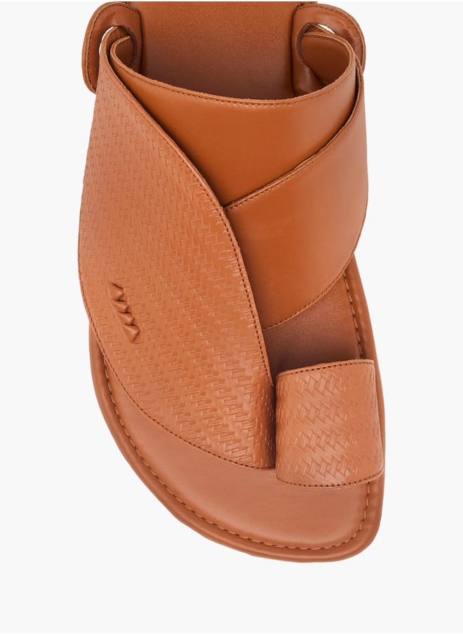 LBL by Shoexpress Men Textured Slip-On Arabic Sandals with Toe Loop Detail  - Image 3