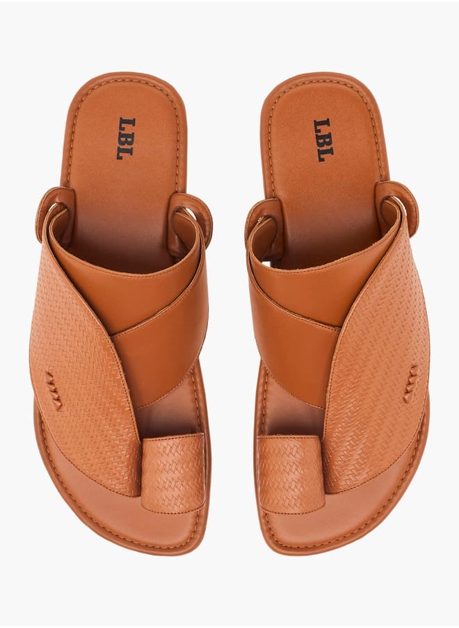 LBL by Shoexpress Men Textured Slip-On Arabic Sandals with Toe Loop Detail  - Image 1