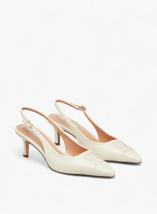 ELLE Women's Pointed Toe Shoes with Stiletto Heels and Buckle Closure
