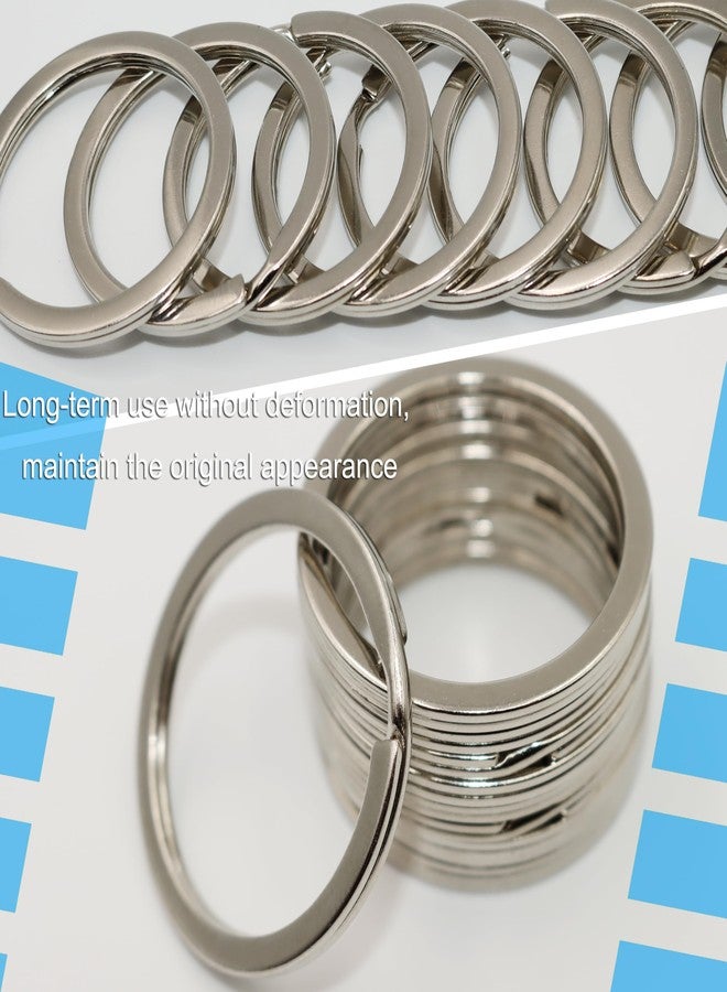 HoAoOo Key Rings - 1.25" (32mm) 50Pcs Flat Split Keychain Bulk Heavy Duty Strong Keyring for Car Home Ring Tag Lanyards School Office DIY - Image 4