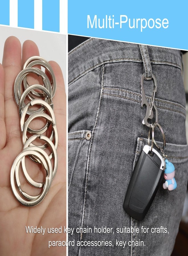HoAoOo Key Rings - 1.25" (32mm) 50Pcs Flat Split Keychain Bulk Heavy Duty Strong Keyring for Car Home Ring Tag Lanyards School Office DIY - Image 5