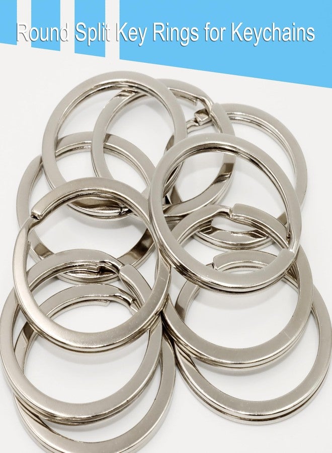 HoAoOo Key Rings - 1.25" (32mm) 50Pcs Flat Split Keychain Bulk Heavy Duty Strong Keyring for Car Home Ring Tag Lanyards School Office DIY - Image 3