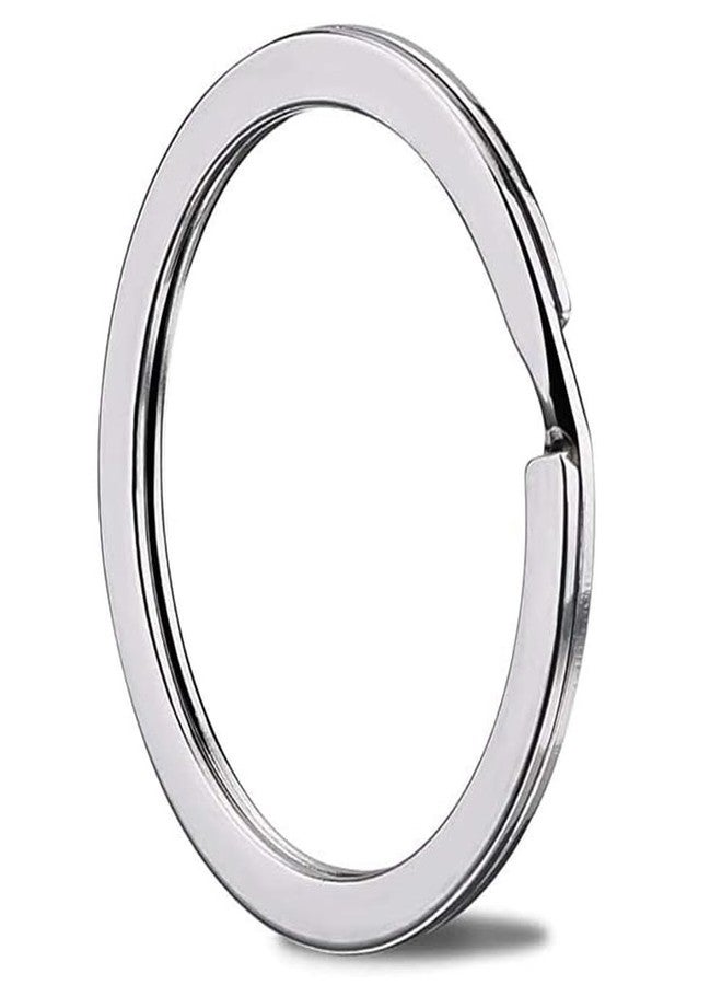 HoAoOo Key Rings - 1.25" (32mm) 50Pcs Flat Split Keychain Bulk Heavy Duty Strong Keyring for Car Home Ring Tag Lanyards School Office DIY - Image 1