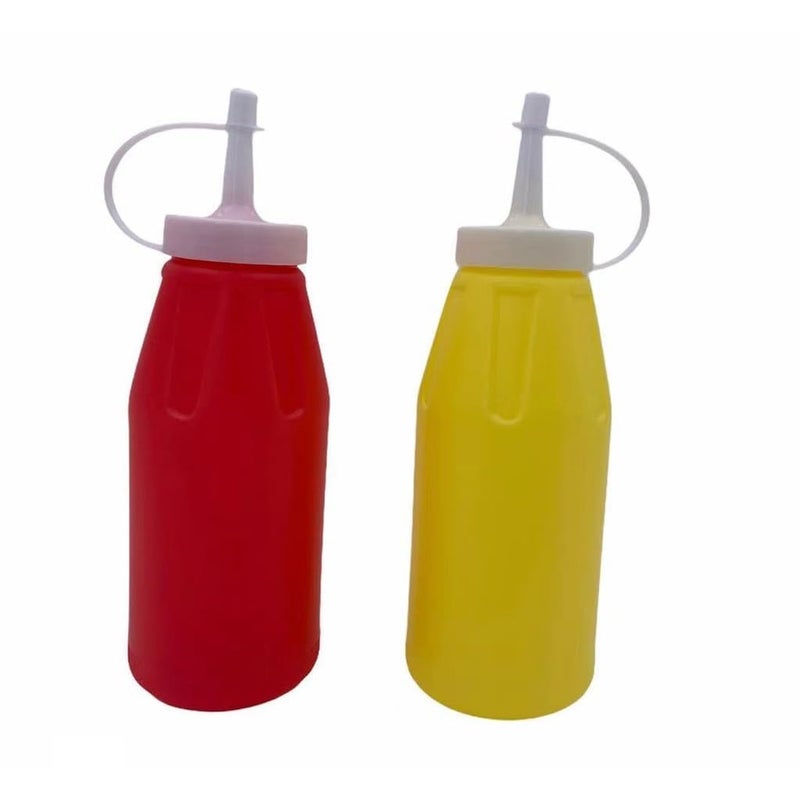 Cyrox Vinegar Oil Ketchup Sauce Bottle, Honey Chutney Salad Dressing Condiment Squeeze Bottle for Home Hotel Restaurant (2Pcs) - Image 1