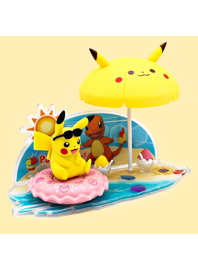 لعبة Pokémon Pokémon Pokémon Pokémon Ball Pikachu Water Arrow Turtle Small Fire Dragon Ornaments Doll مصنوعة يدويًا - اللون: مجموعة مشهد كبير من Dragon Fire-Big (ترخيص حقيقي) - Image 2