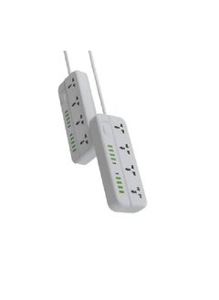 porodo Porodo Blue 4 Universal Sockets Power Strip8 built-in USB A outputs and 2 USB C  - Image 2