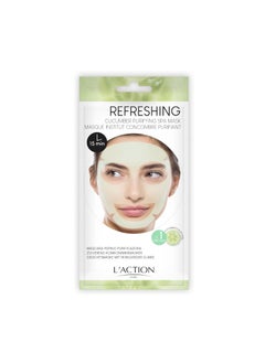 L'Action Paris LAction Paris Cucumber Purifying Spa Mask Sheet Mask Balances and Purifies Skin Enriched with Soothing Aloe Vera and Revitalising Papaya Ideal for Tired Skin Pack of 1 