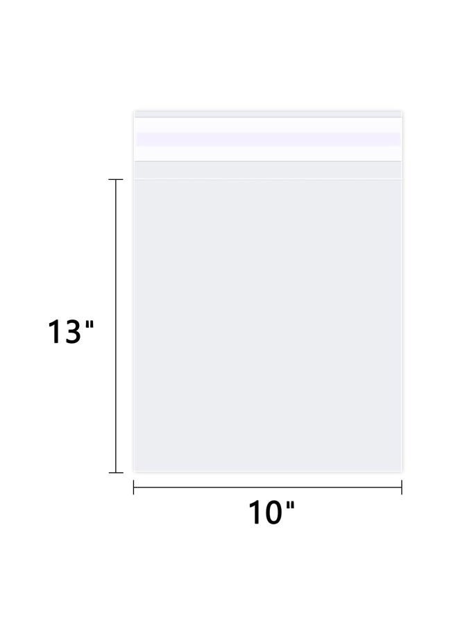 WEPOLY 10" x 13" (100 Count) Clear Cellophane Bags - Self Sealing Cello Plastic Poly Bags- for Art Prints, Photos, Documents, Clothing, T-Shirt - Image 2