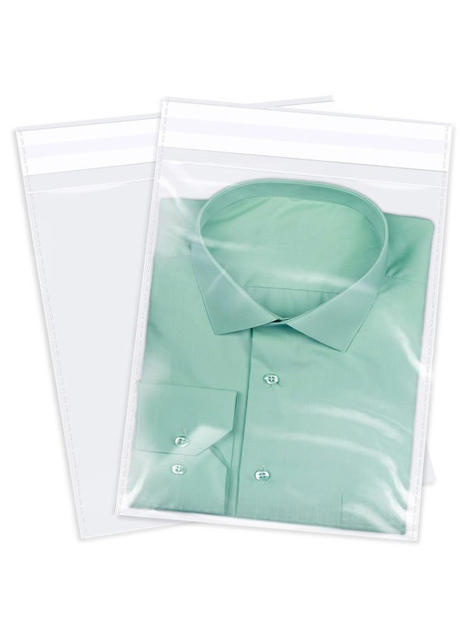 WEPOLY 10" x 13" (100 Count) Clear Cellophane Bags - Self Sealing Cello Plastic Poly Bags- for Art Prints, Photos, Documents, Clothing, T-Shirt - Image 1