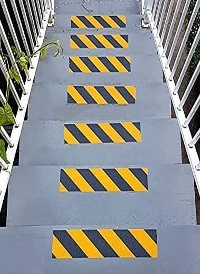 Grofilo Yello/Black Grip Tape Floor Marking Tape Non Slip Tape Outdoor Waterproof Warning Barrier Tape (4 Inch X 5 Meter) - Image 5