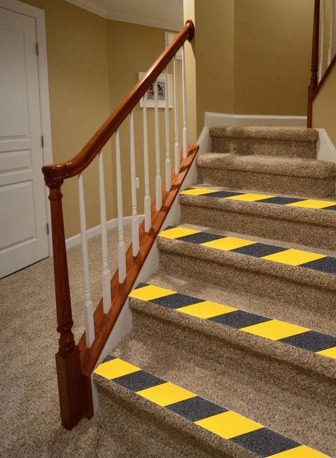 Grofilo Yello/Black Grip Tape Floor Marking Tape Non Slip Tape Outdoor Waterproof Warning Barrier Tape (4 Inch X 5 Meter) - Image 4