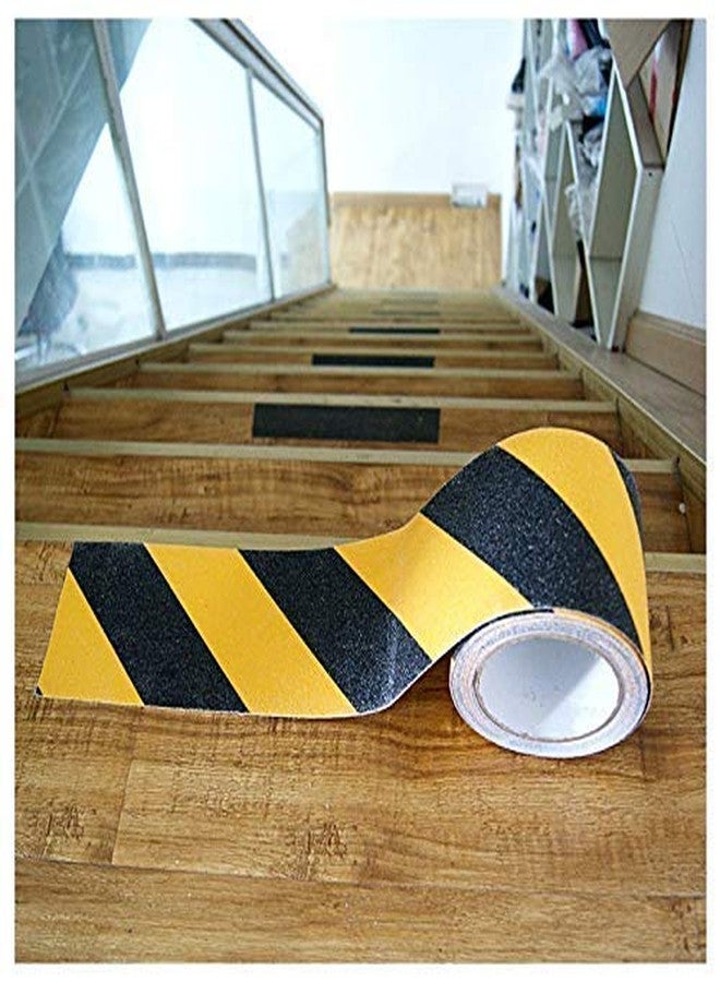 Grofilo Yello/Black Grip Tape Floor Marking Tape Non Slip Tape Outdoor Waterproof Warning Barrier Tape (4 Inch X 5 Meter) - Image 2