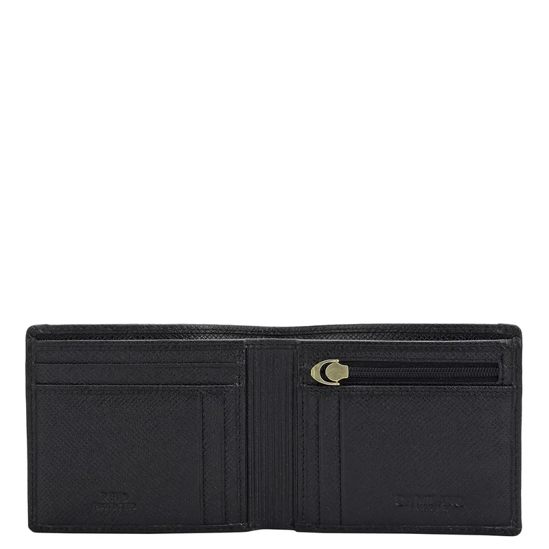 دا ميلانو Black Bifold Leather Mens Wallet