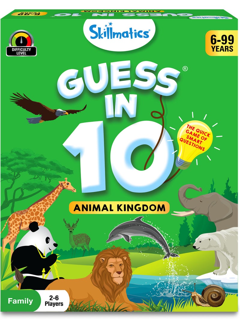 Skillmatics Guess in 10 Animal Kingdom, Perfect for Boys, Girls, Kids, Teens, Adults Who Love Animals, Trivia Games, Animal Card Games, Travel Games, Gifts for Ages 6, 7, 8, 9, 10, and Up  - Image 1