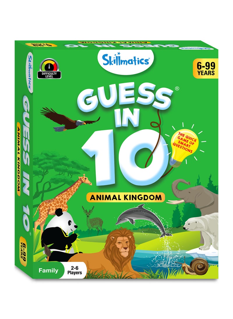 Guess in 10 Animal Kingdom, Perfect for Boys, Girls, Kids, Teens, Adults Who Love Animals, Trivia Games, Animal Card Games, Travel Games, Gifts for Ages 6, 7, 8, 9, 10, and Up