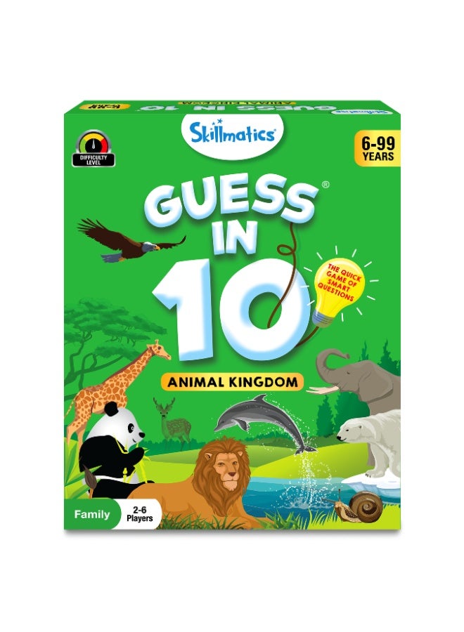 Skillmatics Guess in 10 Animal Kingdom, Perfect for Boys, Girls, Kids, Teens, Adults Who Love Animals, Trivia Games, Animal Card Games, Travel Games, Gifts for Ages 6, 7, 8, 9, 10, and Up - Image 1
