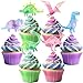 HaPiBiDesign 36 Pcs Pink Dinosaur Cupcake Toppers Pink Dinosaur Party Decorations and Girl Dinosaur Party Cupcake Toppers - Image 2