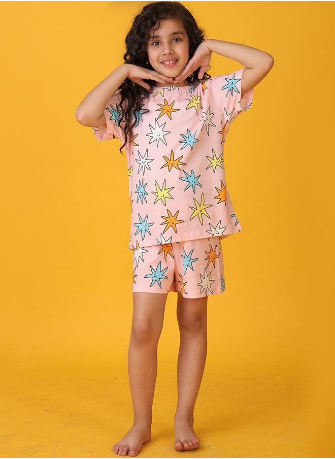 Anthrilo Anthrilo All-Over Star Print Short Sleeve T-Shirt and Shorts Set  - Image 5