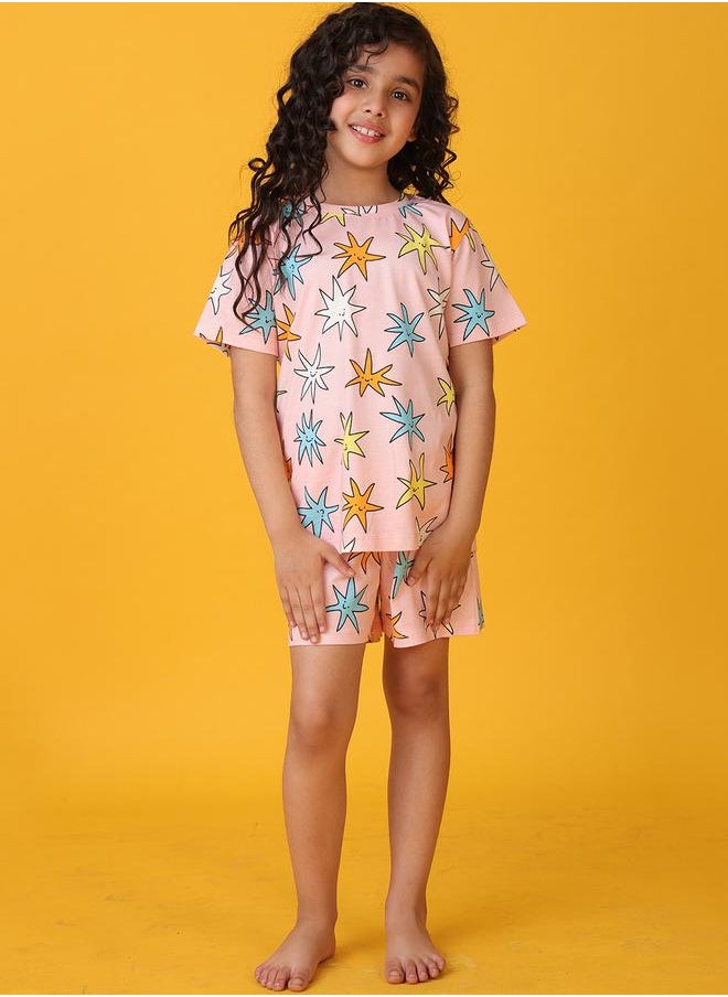 Anthrilo Anthrilo All-Over Star Print Short Sleeve T-Shirt and Shorts Set  - Image 3