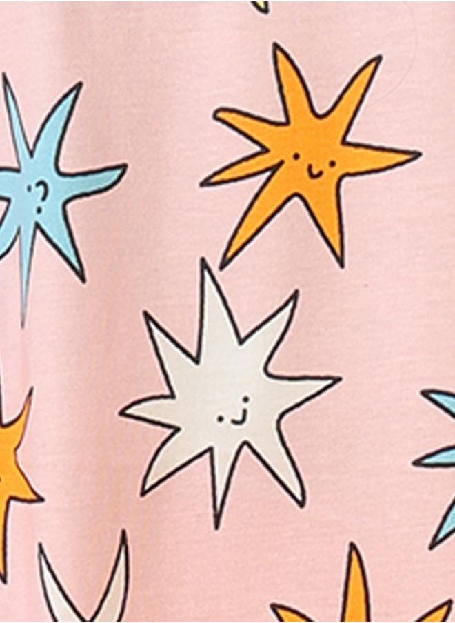 Anthrilo Anthrilo All-Over Star Print Short Sleeve T-Shirt and Shorts Set  - Image 4