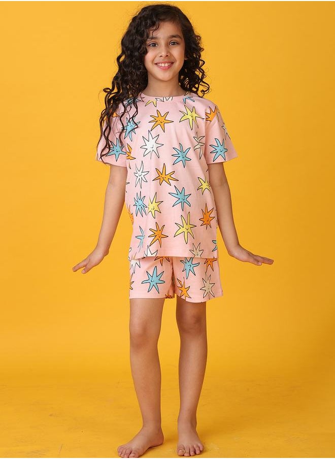 Anthrilo Anthrilo All-Over Star Print Short Sleeve T-Shirt and Shorts Set  - Image 2