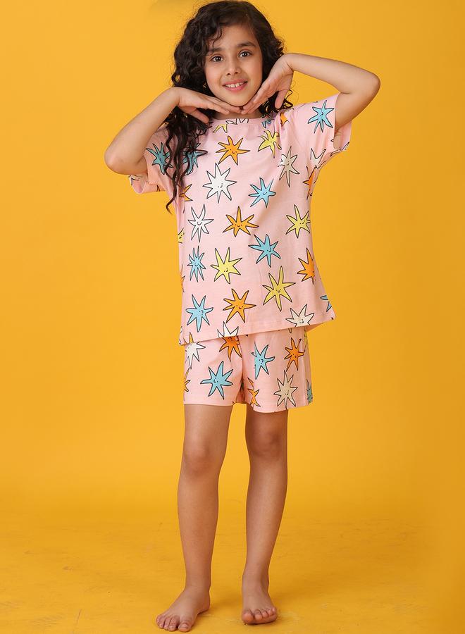 Anthrilo All-Over Star Print Short Sleeve T-Shirt and Shorts Set - Image 5