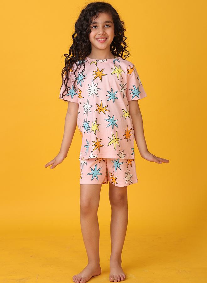 Anthrilo All-Over Star Print Short Sleeve T-Shirt and Shorts Set - Image 2