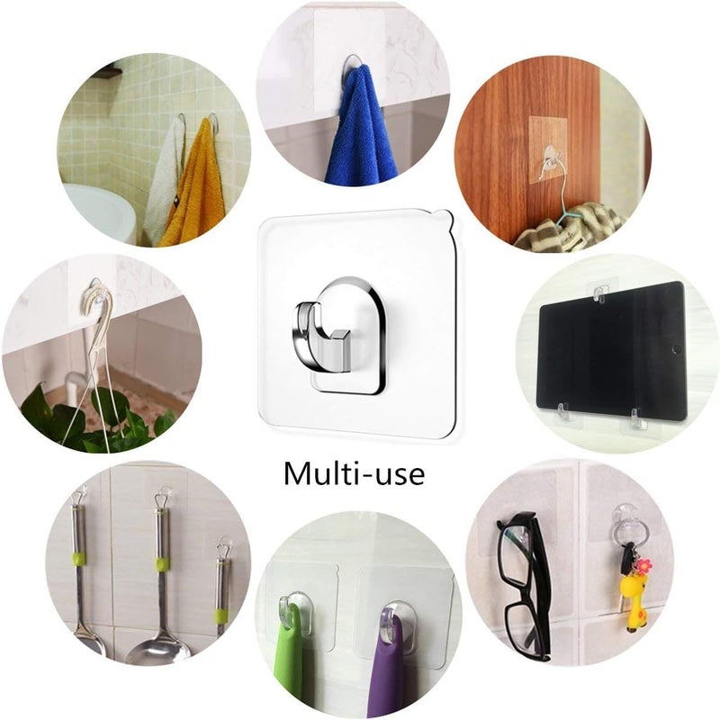 Anekh Anekh 12 Pcs Adhesive Wall Hook Heavy Duty Towel Wall Hooks for Hanging Wall Decor Items Home Decor Items Wall Clock Hanging Hooks Photo Frame Hooks for Wall Without Drilling Nail Hook Key Holder  - Image 4
