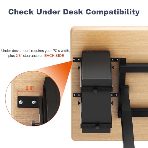 PUTORSEN Under Desk PC Mount for Mid/Mini-Tower Cases - Vertical/Horizontal CPU Holder up to 77 lbs, Space-Saving Computer Rack for ATX/Micro-ATX/Mini-ITX (Black) - Image 5