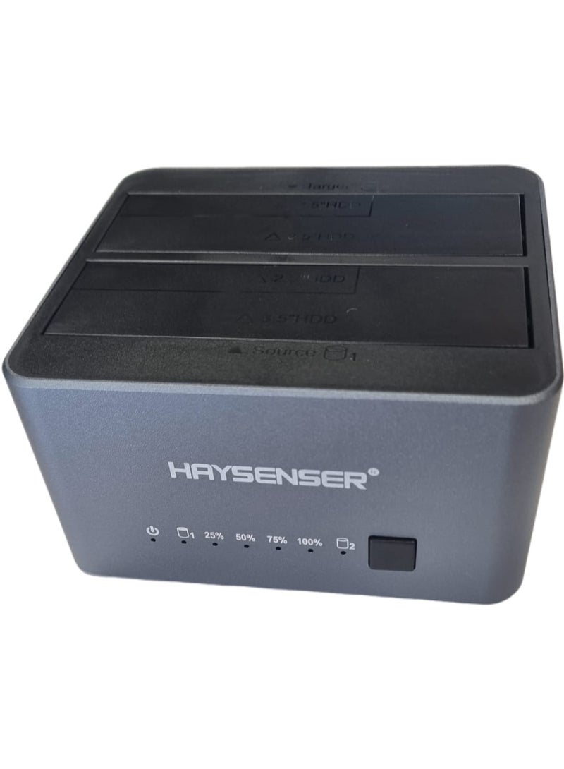 Haysenser Dual Bay Docking Station – 2.5”/3.5” SATA SSD/HDD Support - Image 2