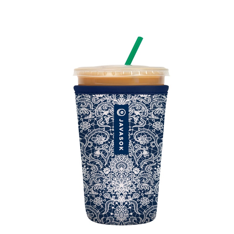 Sok It Java Sok Iced Coffee & Cold Soda Insulated Neoprene Cup Sleeve (Royal Lace  Medium: 22-28oz) - Image 1