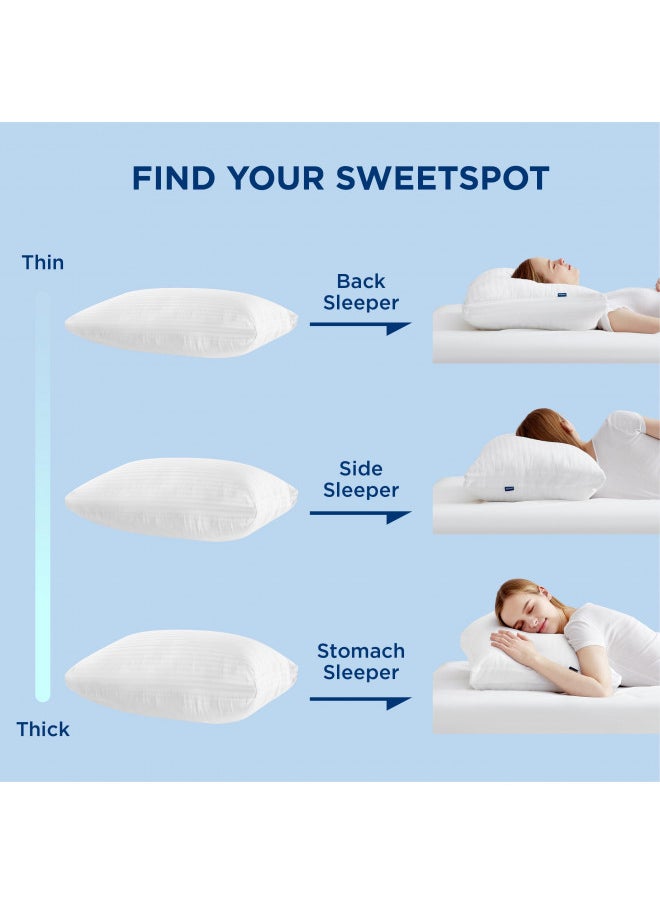 Bedsure Fluffy Adjustable Layer Queen Pillows - Soft Pillows Queen Size Set of 2, Luxury Bed Pillows for Sleeping, Firm Pillows for Side, Back, Stomach Sleepers