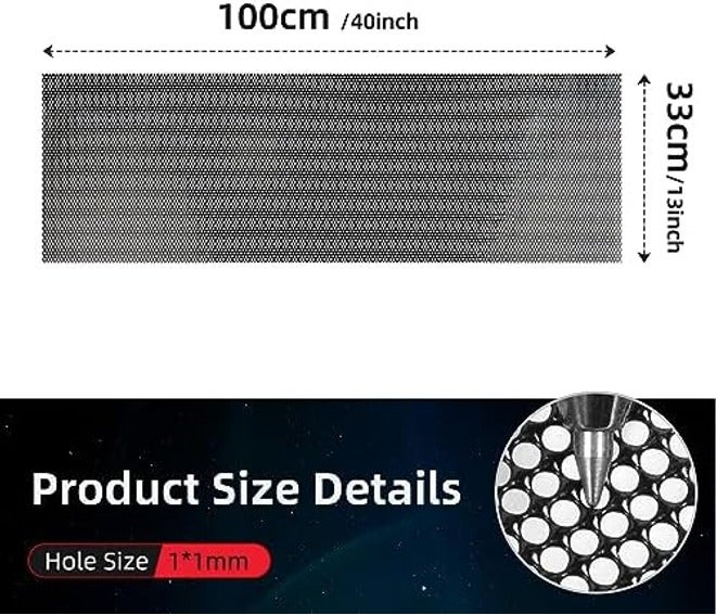 AggAuto 40"x13" Car Grill Mesh - Black Aluminum Alloy Rhombic Hole Bumper Grille Insert, Universal Fit - Image 4