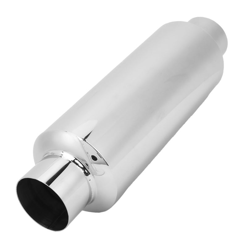 Exhaust Muffler 2.5in Straight Through Stainless Steel Silencer Cotton Universal - Image 2