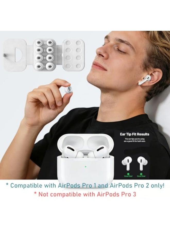 4 Sizes of Ear Tip Replacement Compatible with AirPod Pro and AirPods Pro 2 Ear Tips with Portable Storage Box & Cleaning Kit, Noise Reduction Hole & Dense Dust Guard Screen(XS/S/M/L)-White - Image 2