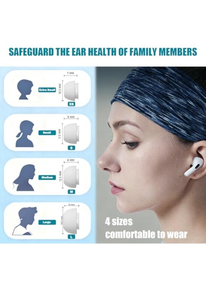 4 Sizes of Ear Tip Replacement Compatible with AirPod Pro and AirPods Pro 2 Ear Tips with Portable Storage Box & Cleaning Kit, Noise Reduction Hole & Dense Dust Guard Screen(XS/S/M/L)-White - Image 3