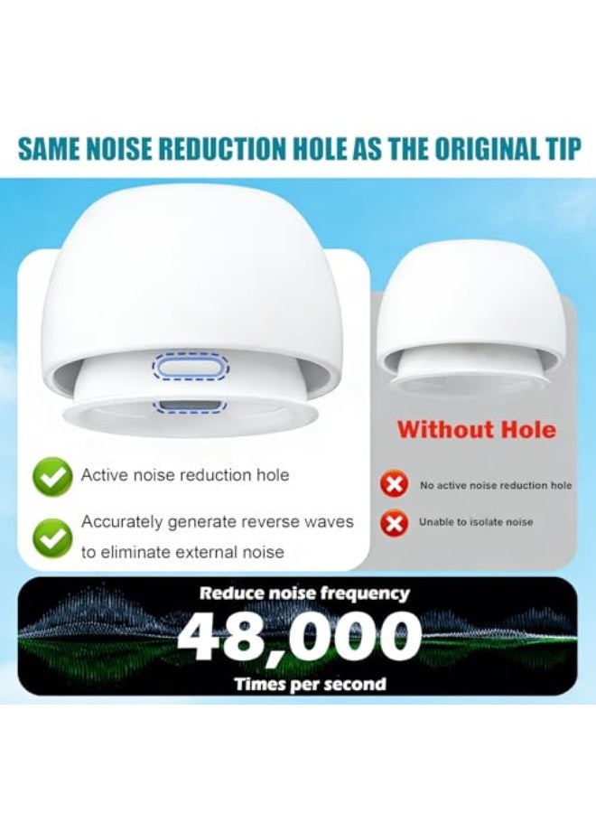 4 Sizes of Ear Tip Replacement Compatible with AirPod Pro and AirPods Pro 2 Ear Tips with Portable Storage Box & Cleaning Kit, Noise Reduction Hole & Dense Dust Guard Screen(XS/S/M/L)-White - Image 5