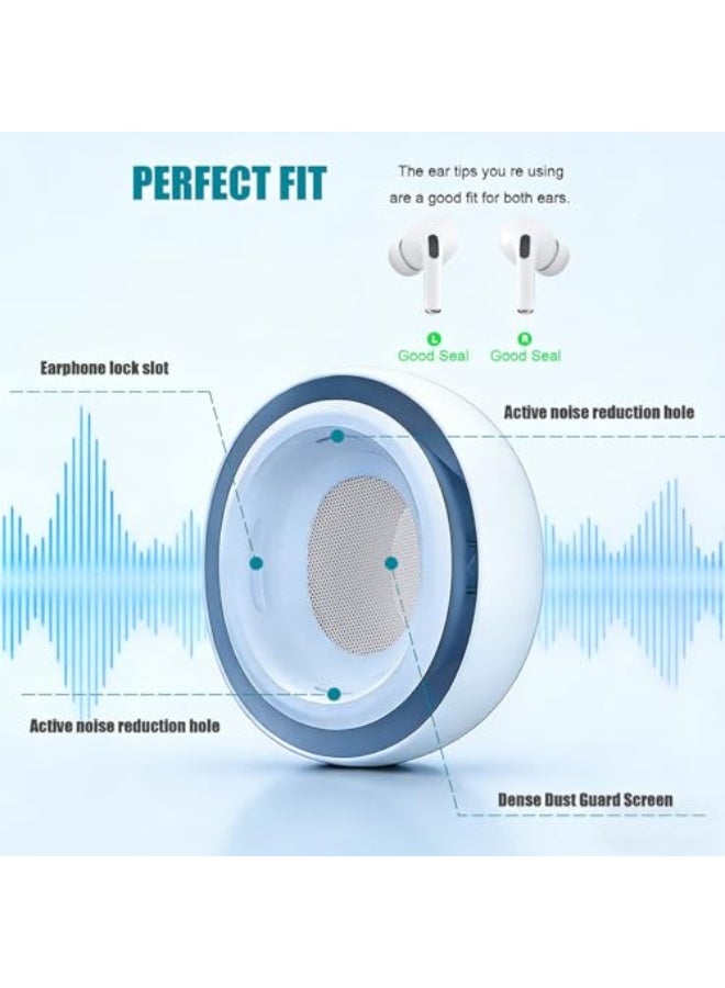 4 Sizes of Ear Tip Replacement Compatible with AirPod Pro and AirPods Pro 2 Ear Tips with Portable Storage Box & Cleaning Kit, Noise Reduction Hole & Dense Dust Guard Screen(XS/S/M/L)-White - Image 4