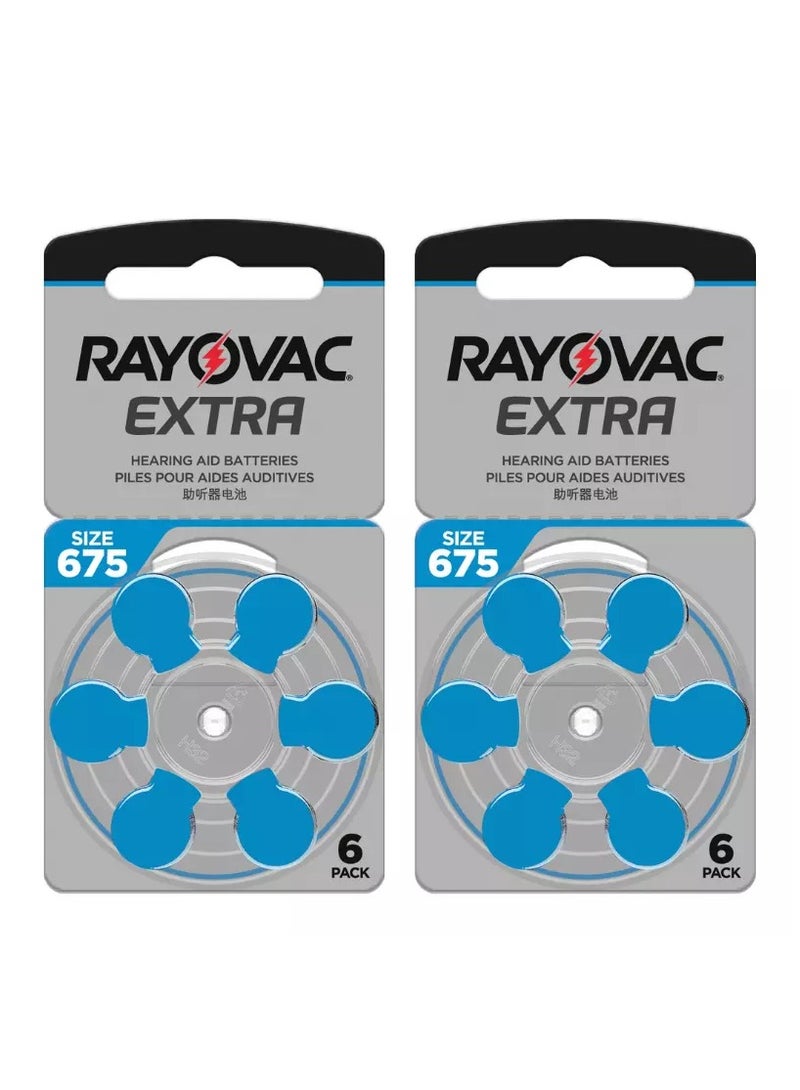 Rayovac 12-Pieces Rayovac Extra (Size 675) Hearing Aid Batteries Zinc-Air 0% Mercury 