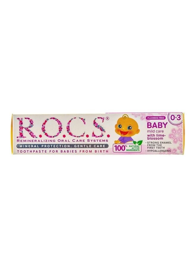 R.O.C.S Mild Care Mineral Protection Baby Toothpaste With Lime Blossom, 0-3 Years