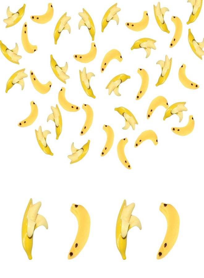 TTFdacai 100 Pcs Miniature Artificial Bananas Tiny Bananas Fake Simulated Banana Resin Banana for Home Kitchen Mini House Photography Party Dollhouse Accessories Decoration - Image 1