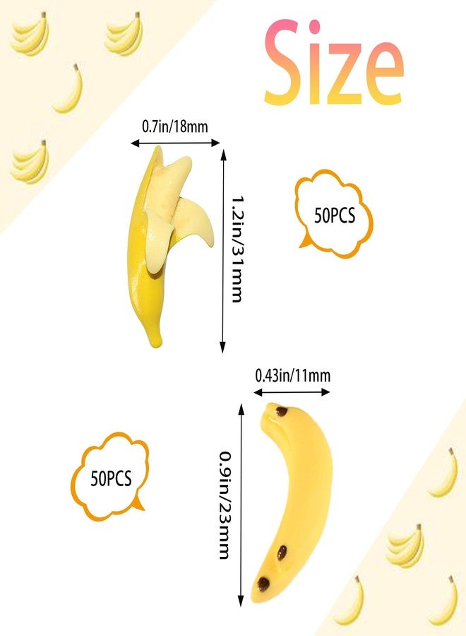 TTFdacai 100 Pcs Miniature Artificial Bananas Tiny Bananas Fake Simulated Banana Resin Banana for Home Kitchen Mini House Photography Party Dollhouse Accessories Decoration - Image 2