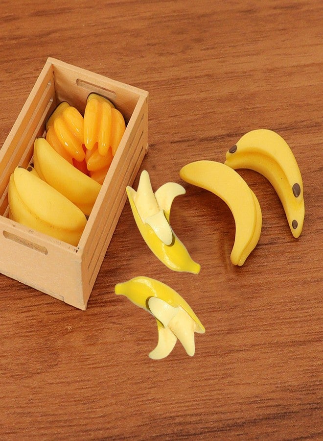 TTFdacai 100 Pcs Miniature Artificial Bananas Tiny Bananas Fake Simulated Banana Resin Banana for Home Kitchen Mini House Photography Party Dollhouse Accessories Decoration - Image 4
